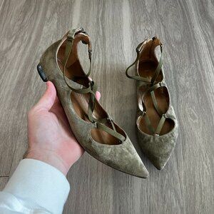 Elegant Olive Green Women's Flats